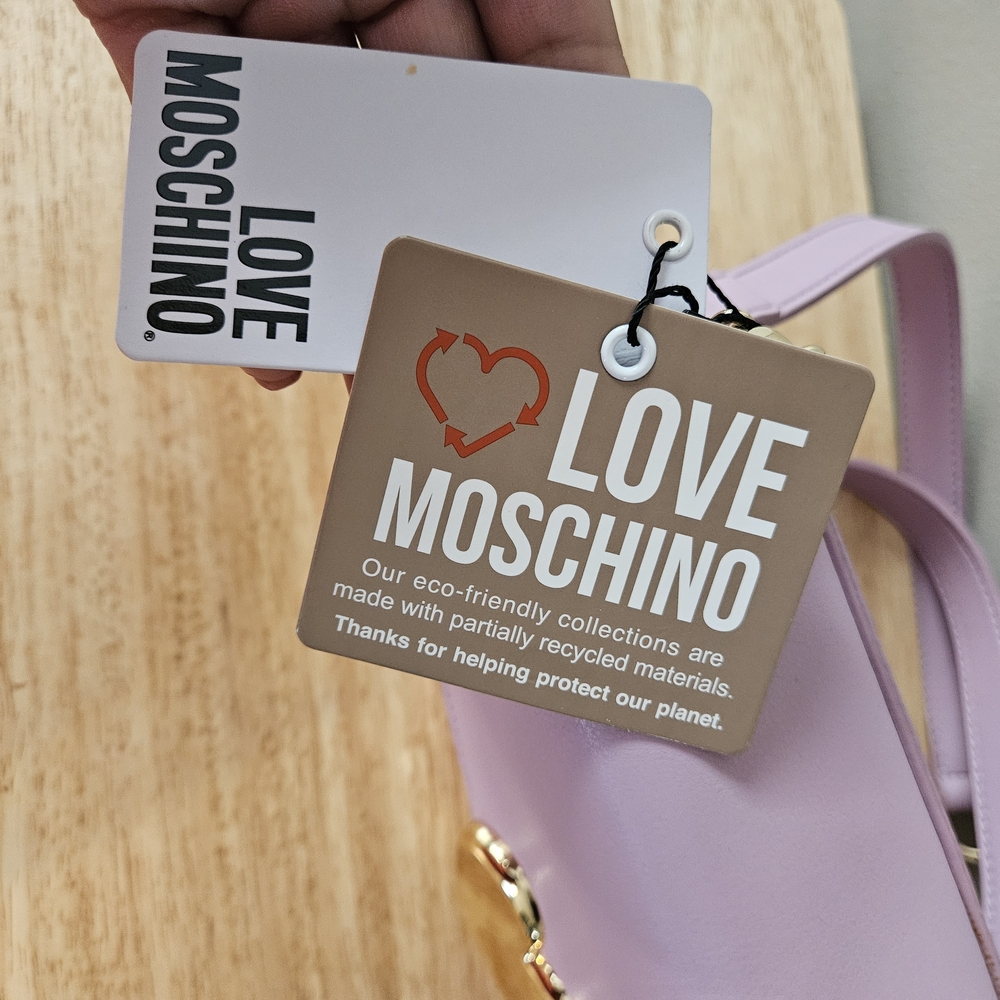 Love Moschino Lilac Crossbody Bag with Gold Heart Accent AUTHENTIC!! - Picture 5 of 7